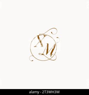 XM uniquely wedding logo symbol of your marriage and you can use it on your wedding stationary Stock Vector