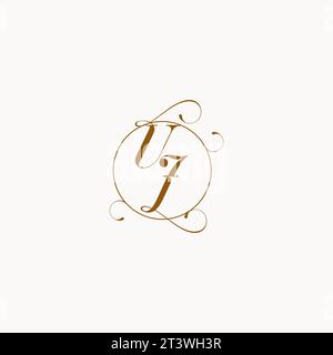 UJ uniquely wedding logo symbol of your marriage and you can use it on your wedding stationary Stock Vector