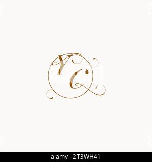 YC uniquely wedding logo symbol of your marriage and you can use it on your wedding stationary Stock Vector