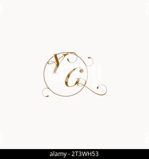 YG uniquely wedding logo symbol of your marriage and you can use it on your wedding stationary Stock Vector