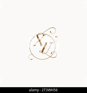 XU uniquely wedding logo symbol of your marriage and you can use it on your wedding stationary Stock Vector