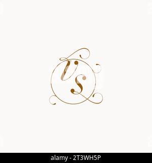 VS uniquely wedding logo symbol of your marriage and you can use it on your wedding stationary Stock Vector