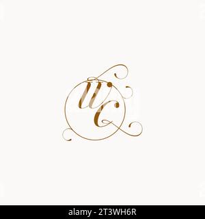 WC uniquely wedding logo symbol of your marriage and you can use it on your wedding stationary Stock Vector
