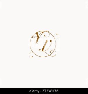 YV uniquely wedding logo symbol of your marriage and you can use it on your wedding stationary Stock Vector