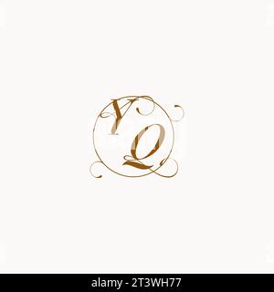 YQ uniquely wedding logo symbol of your marriage and you can use it on your wedding stationary Stock Vector