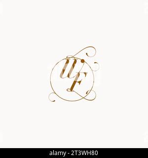 WF uniquely wedding logo symbol of your marriage and you can use it on your wedding stationary Stock Vector