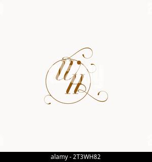 WH uniquely wedding logo symbol of your marriage and you can use it on your wedding stationary Stock Vector