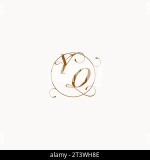 YO uniquely wedding logo symbol of your marriage and you can use it on your wedding stationary Stock Vector