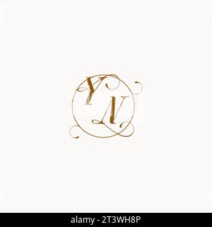 YN uniquely wedding logo symbol of your marriage and you can use it on your wedding stationary Stock Vector