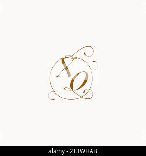 XO uniquely wedding logo symbol of your marriage and you can use it on your wedding stationary Stock Vector