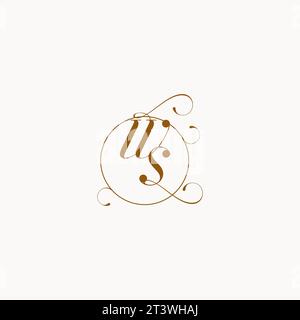 WS uniquely wedding logo symbol of your marriage and you can use it on your wedding stationary Stock Vector