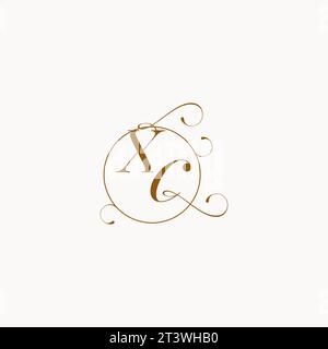 XC uniquely wedding logo symbol of your marriage and you can use it on your wedding stationary Stock Vector