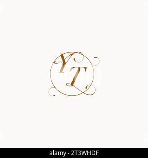 YT uniquely wedding logo symbol of your marriage and you can use it on your wedding stationary Stock Vector