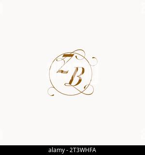ZB uniquely wedding logo symbol of your marriage and you can use it on your wedding stationary Stock Vector