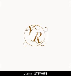 YR uniquely wedding logo symbol of your marriage and you can use it on your wedding stationary Stock Vector
