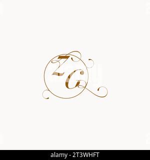 ZG uniquely wedding logo symbol of your marriage and you can use it on your wedding stationary Stock Vector