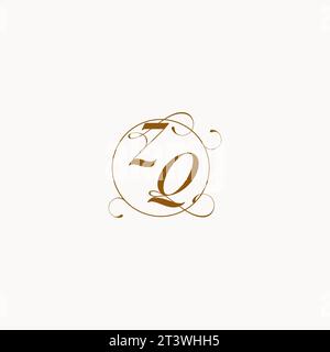 ZQ uniquely wedding logo symbol of your marriage and you can use it on your wedding stationary Stock Vector
