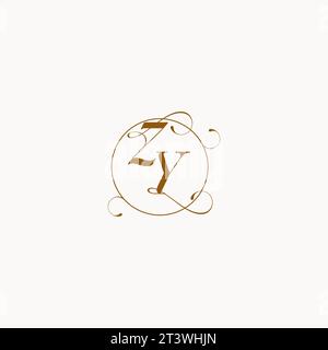 ZY uniquely wedding logo symbol of your marriage and you can use it on your wedding stationary Stock Vector