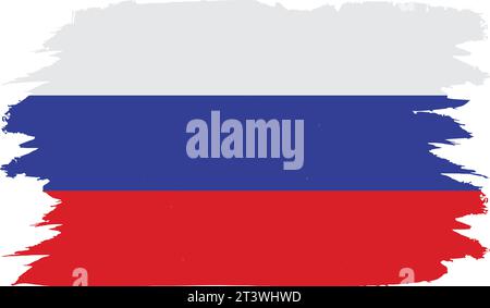 Vector russia day banner with realistic flag background Stock Vector