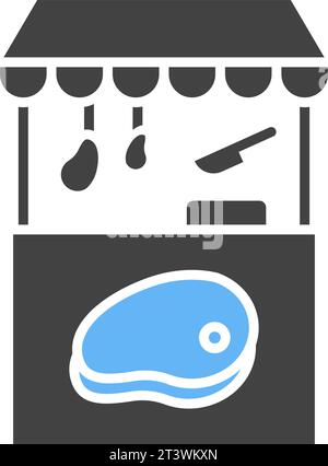 Meat Stall icon vector image. Stock Vector