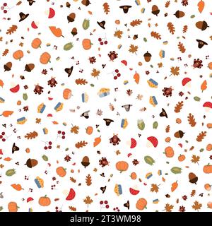 Thanksgiving pattern vector illustration. Happy Thanksgiving day. Harvest festival. Thanksgiving greeting card design. Stock Vector