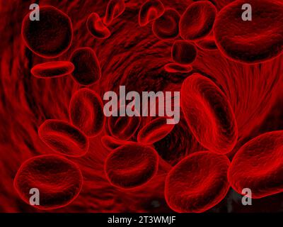 Red blood cells streaming. 3d render Stock Photo - Alamy