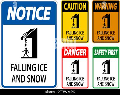 Warning Sign Falling Ice and Snow Symbol Stock Vector Image & Art - Alamy