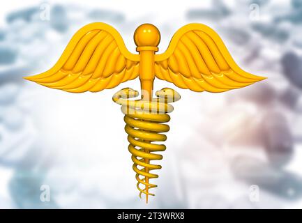 Medical symbol on abstract background. 3d illustration Stock Photo
