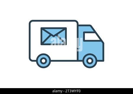 Email Delivery Icon. Icon related to Delivery. suitable for web site, app, user interfaces, printable etc. Flat line icon style. Simple vector design Stock Vector