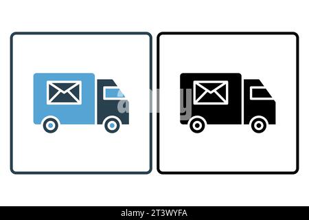 Email Delivery Icon. Icon related to Delivery. suitable for web site, app, user interfaces, printable etc. Solid icon style. Simple vector design edit Stock Vector