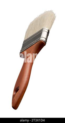 Clean new paint brush isolated on white background. Stock Photo