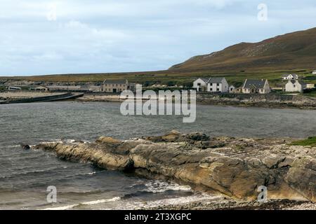 Dooega Bay is a hidden gem on Achill Island, Ireland, along the Wild Atlantic Way. Stock Photo