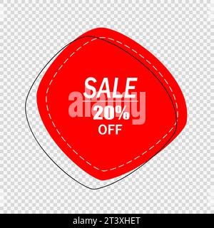A distorted sales advertising icon with text on a transparent background. Stock Vector