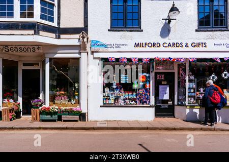 Buildings on the High Street. Milford on Sea, New Forest, Hampshire, England, United Kingdom, Europe Stock Photo