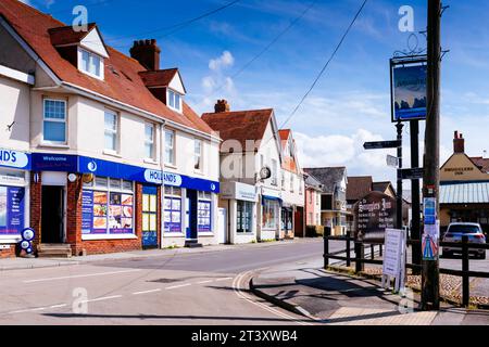 Buildings on the High Street. Milford on Sea, New Forest, Hampshire, England, United Kingdom, Europe Stock Photo