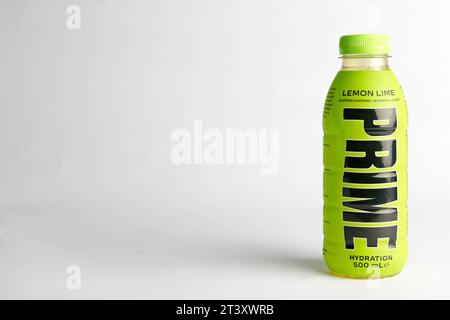 Isolated bottle of Prime hydration energy drink with white background. KSI  and Logan Paul rs have developed this drink which is popular Stock  Photo - Alamy