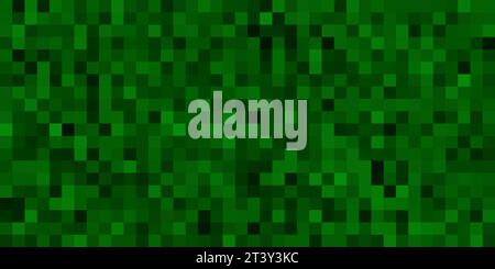 Green grass seamless pattern with pixels. Farm or field game surface texture. Pixelart computer background. Vector illustration in retro style. Stock Vector
