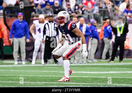 Oct 22, 2023; New England Patriots safety Adrian Phillips (21) in game action during the second half against the Buffalo Bills in Foxborough, Massachusetts. Eric Canha/Cal Sport Media Stock Photo