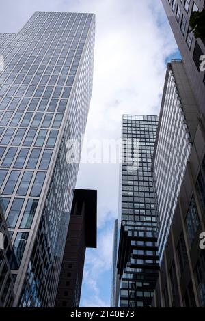 Taunusturm, Omniturm and Japan Center skyscrapers in Frankfurt am Main, Germany Stock Photo