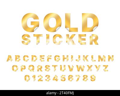 Sticker font. Sticky paper alphabet letters, stylized notepad stickers  lettering and 3d fonts label symbols vector illustration set Stock Vector  Image & Art - Alamy