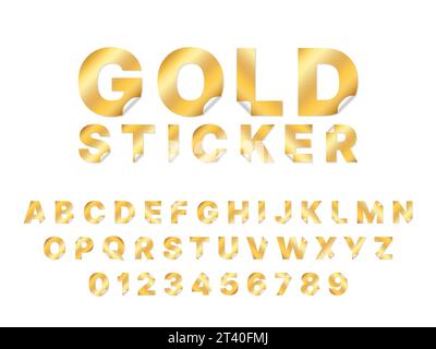 Sticker font sticky paper alphabet letters Vector Image