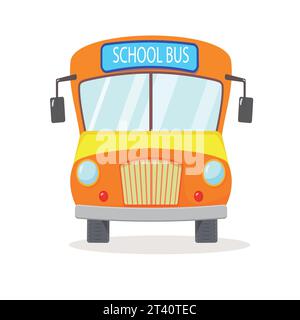 Cartoon school bus front view. Flat design Stock Vector