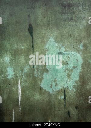 Vintage green metal wall with green color and rust Stock Photo