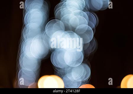Abstract blurred Colurful bokeh on night time for background usage Stock Photo