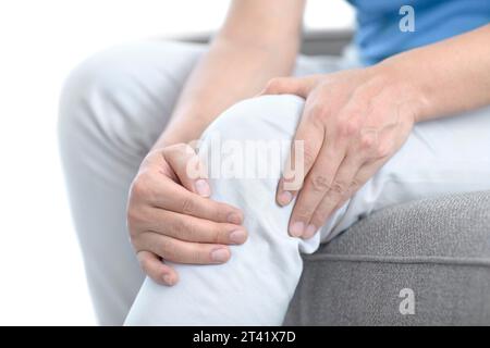 Man with knee pain Stock Photo
