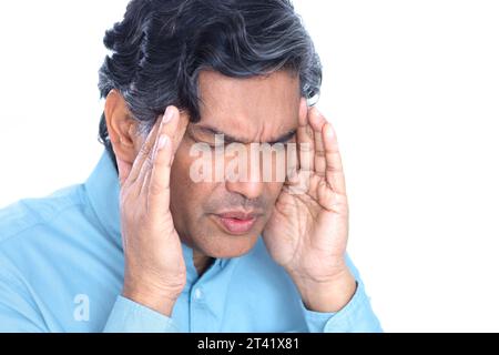 Man with headache Stock Photo