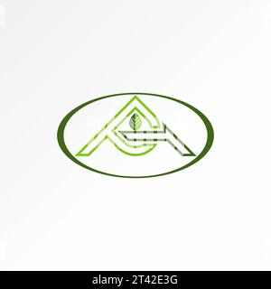 Logo design graphic concept creative premium abstract vector stock unique initail letter AP or AP font on line connect. Related monogram green nature Stock Vector