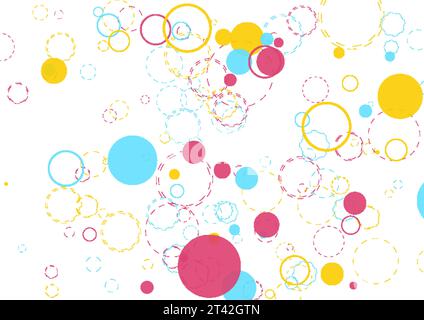 Colorful minimal circles abstract geometric background. Vector illustration Stock Vector