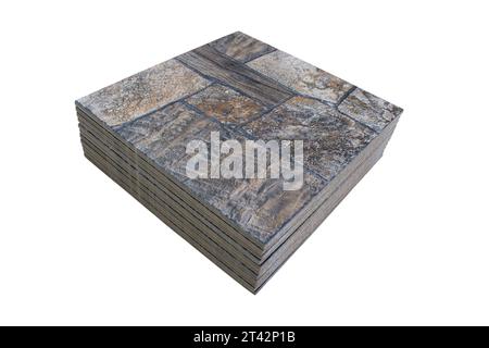 Stone tiles samples isolated on white Stock Photo