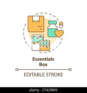 2D simple thin linear colorful essentials box icon Stock Vector